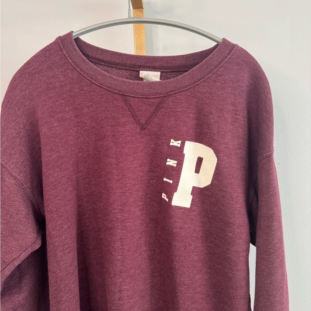 PINK Victoria's Secret Maroon Crewneck Sweater - Picture 2 of 5